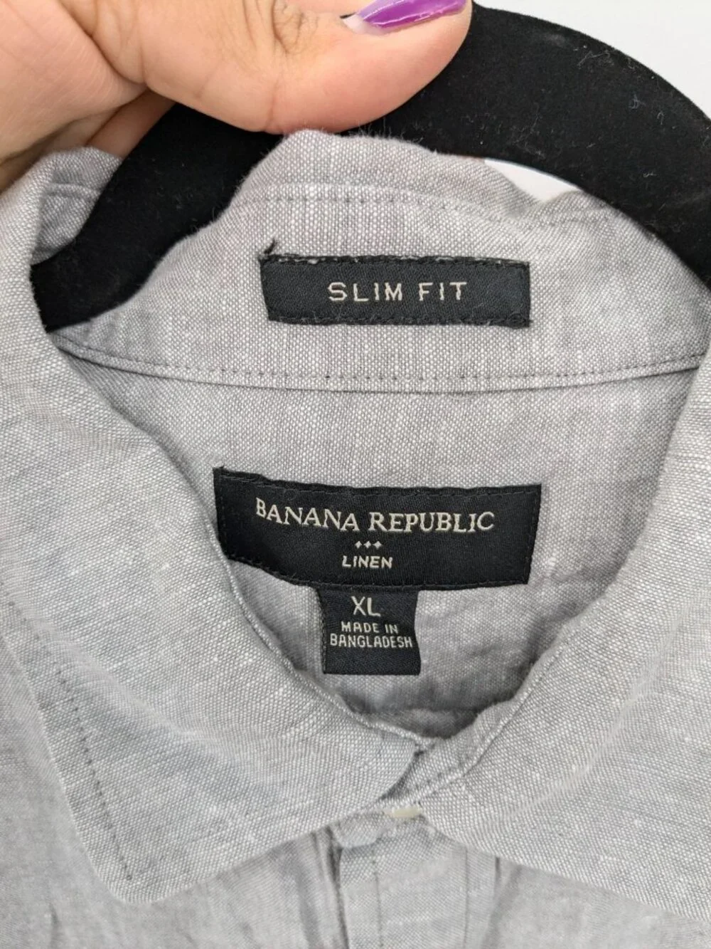 Banana Republic‎ Slim Fit Button Up Linen Cotton Minimalist Office Resort XLarge